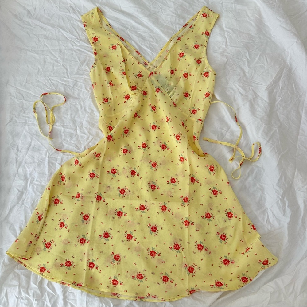 Realisation par yellow floral mini slip dress